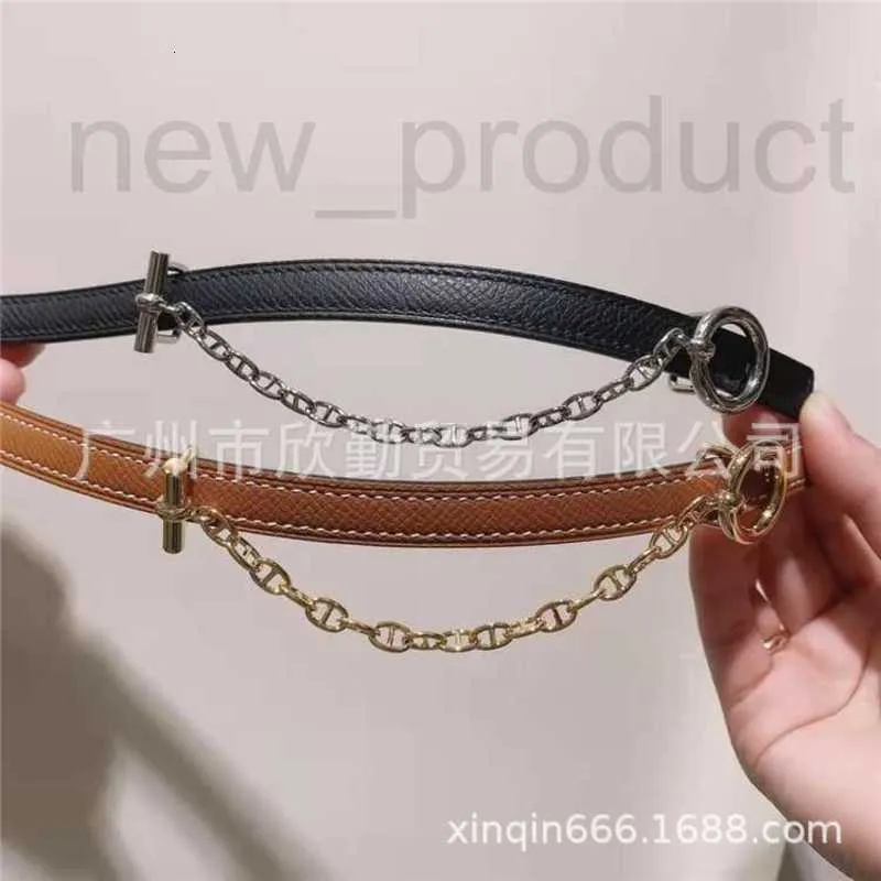 Belts Designer Straight 1.3 cm chain women's women's pig nose belt 13mm with women's double-sided belt SEV7