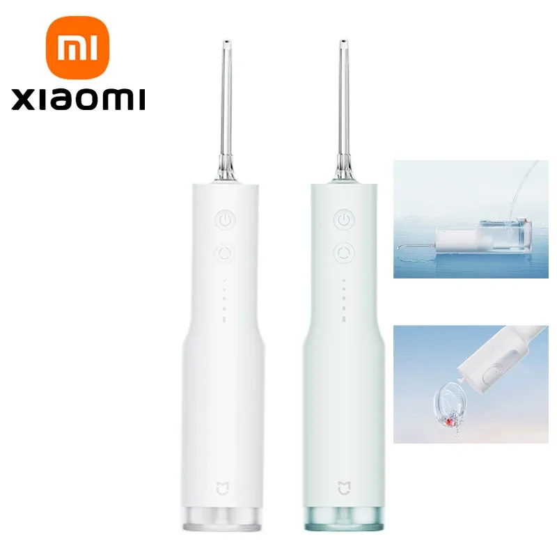 Control XIAOMI MIJIA F300 Portable Oral Irrigator Dental For Irrigator Teeth Water Flosser Bucal Calculi Oral Cleaner water thread Teeth