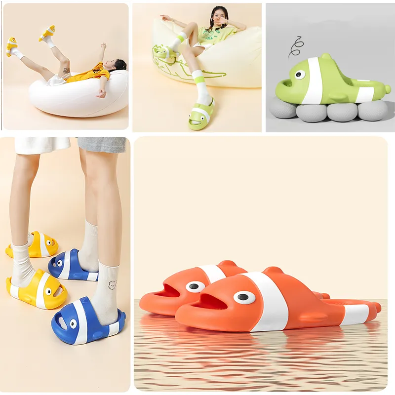 Slippers Summer Home Slippers Men / Women Sandales intérieures Sandales à fond Eva Cool Luxury Slides Designer Light Beach Shoes QWAW