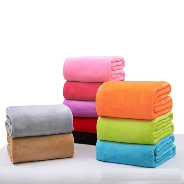 Warm Flannel Fleece Blankets Soft Solid Colors Blankets Solid Bedspread Plush Winter Summer Throw Blanket For Bed Sofa 13 Colors DBC BH3258 FF