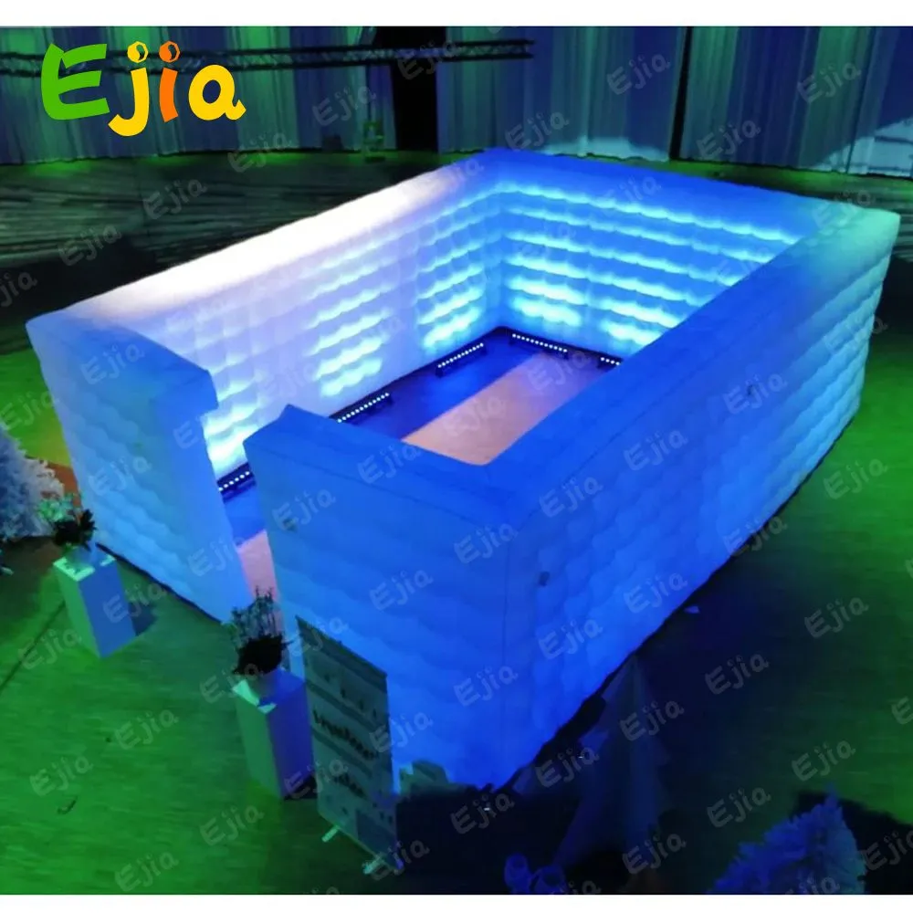 wholesale Para actividades de fiesta 8x6 m Pared inflable White Air Boxer Cube Carpa Exposición Sala de exposición