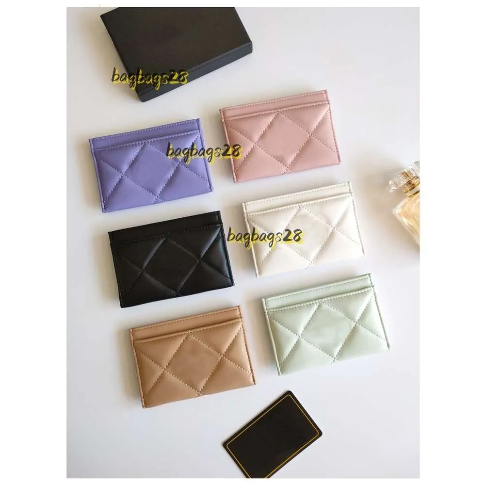 Card Holders Luxury Fashion Woman Cute Card Holder Classic Pattern Caviar Quilted Wholesale Hardware Small Mini Black Hardware Wallet Designer Pebble Leather 2024