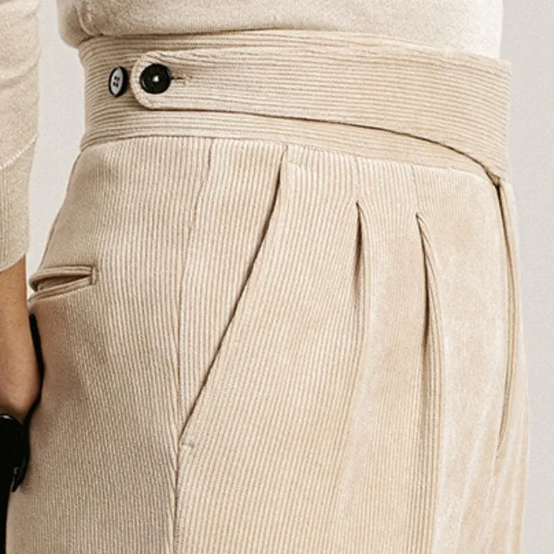 Pantaloni di velluto a coste di qualità Pantaloni formali da uomo Pantaloni a vita alta Pantaloni casual dritti Pantaloni da ufficio Pantaloni eleganti Pantalones sociali Hombre