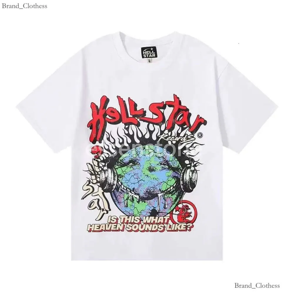 Top Hellstar T Shirt Designer T Shirts Graphic Tee Clothing Clothes Hipster Washed Fabric Street Graffiti Bokstäver Folie Print Vintage Black Löst passande plus 143