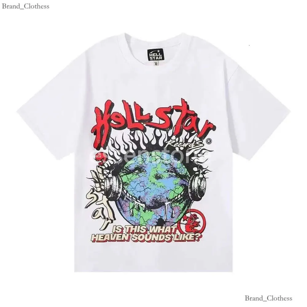 Top Hellstar T-shirt Designer T-shirt T-shirt grafica Abbigliamento Abbigliamento Pantaloni a vita bassa Tessuto lavato Street Graffiti Lettering Stampa lamina Vintage Nero Vestibilità ampia Plus 143