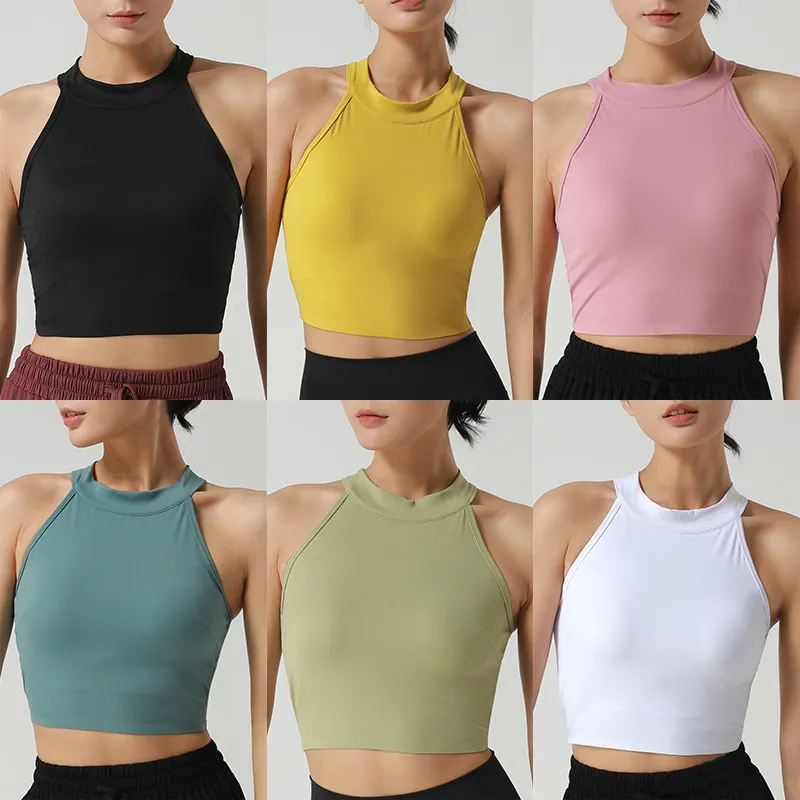 Couleur unie Femmes aloYoga Soutien-Gorge Pantalon Push Fitness Leggings Doux Taille Haute Hanche Ascenseur Élastique Décontracté Vêtements de Jogging Yoga Gilet D'entraînement Hauts De Sport Même Style Vente Chaude