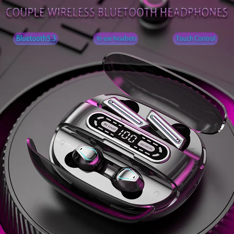 Earphones New M56 TWS Bluetooth Headphones 2000mAh Charging Box Couple Wireless Earphones Sports Waterproof Four Earbuds Headsets PK M21