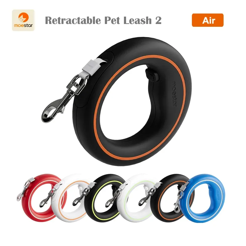 Kontrolle neuest Moestar Retractable Pet Leinen 2 Luft 190g Hundetraktionseil 3m Länge für max 30 kg Haustier stand maximal 950n Zugkraft