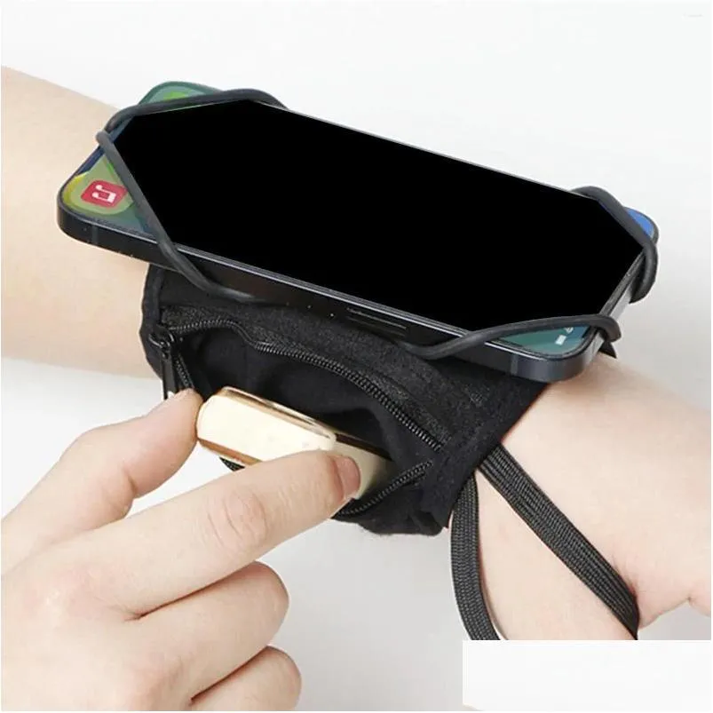 Wrist Support Wristband Phone Holder With Key Detachable 360 Degree Rotation Strap Arm Bag For Running Hiking Exercise Workout Sports Otlyx