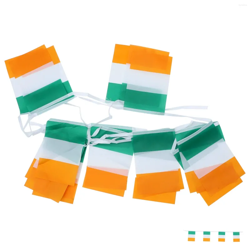 Party Decoration Irish Flag Decor Garden Hanging Flags Bunting Ireland Polyester för dekorativt hem