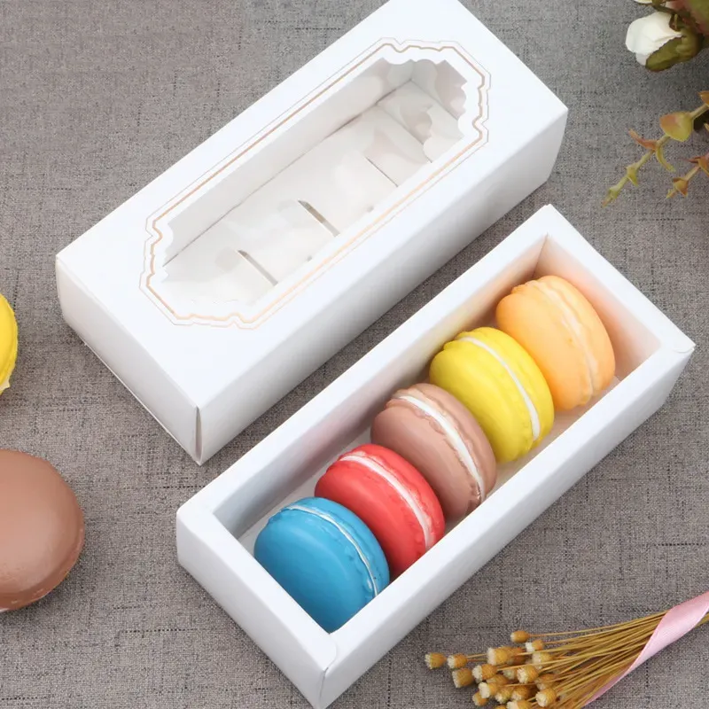 Biscuits Dessert Packing Box Chocolate Sushi White Storage Paper Boxes Toy Candy Rectangle Gift Case Kitchen Hotel Supplies TH1344