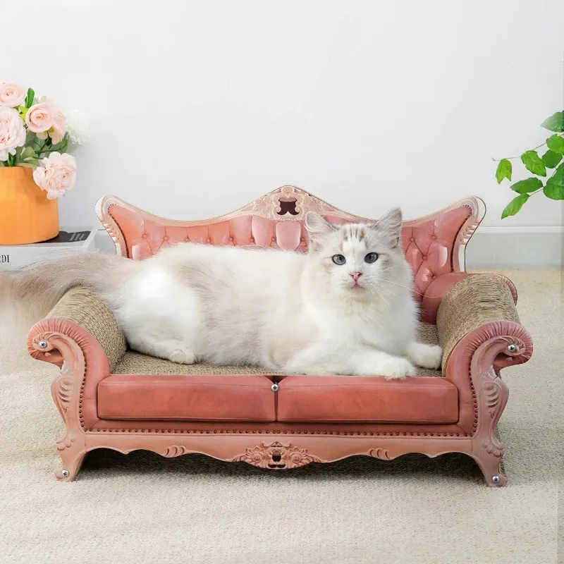 Scratchers Vintage Sofa Oluklu Kırpma Post Kedi Yuvası Entegre Değiştirilebilir Çıkarılabilir Pençe Öğütme Kedi Oyuncak Toy