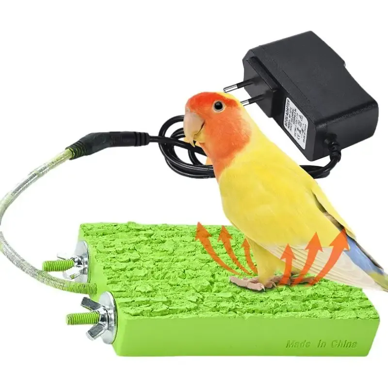 Baths Bird Perchoirs 5W Thermostatique Plat Chauffage pour Oiseaux pour Cage Sûr Perche à Oiseaux Support Réchauffeur pour Oiseaux Perroquets Hamsters Et Chinchillas