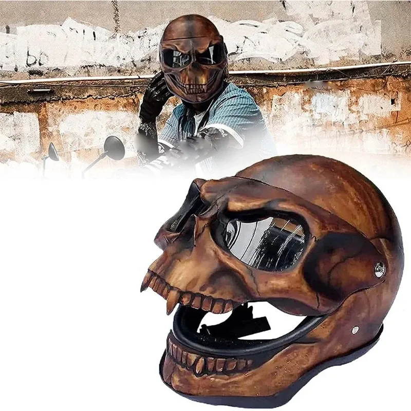 Skallskelettvisir för motorcykelhjälm cool skalle mask skelett halloween cosplay rekvisita hjälm dekoration 240223