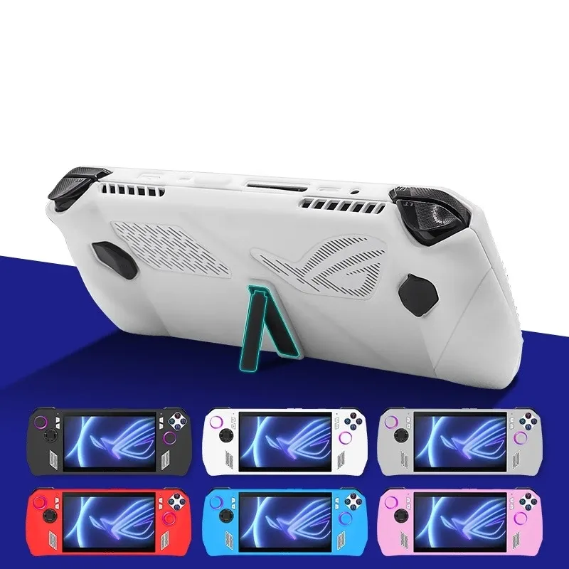 Étuis manchon de protection avec support pour rog ally, étui antidérapant pour console de jeu, étui de protection en silicone avec capuchons de touches, accessoires de jeu