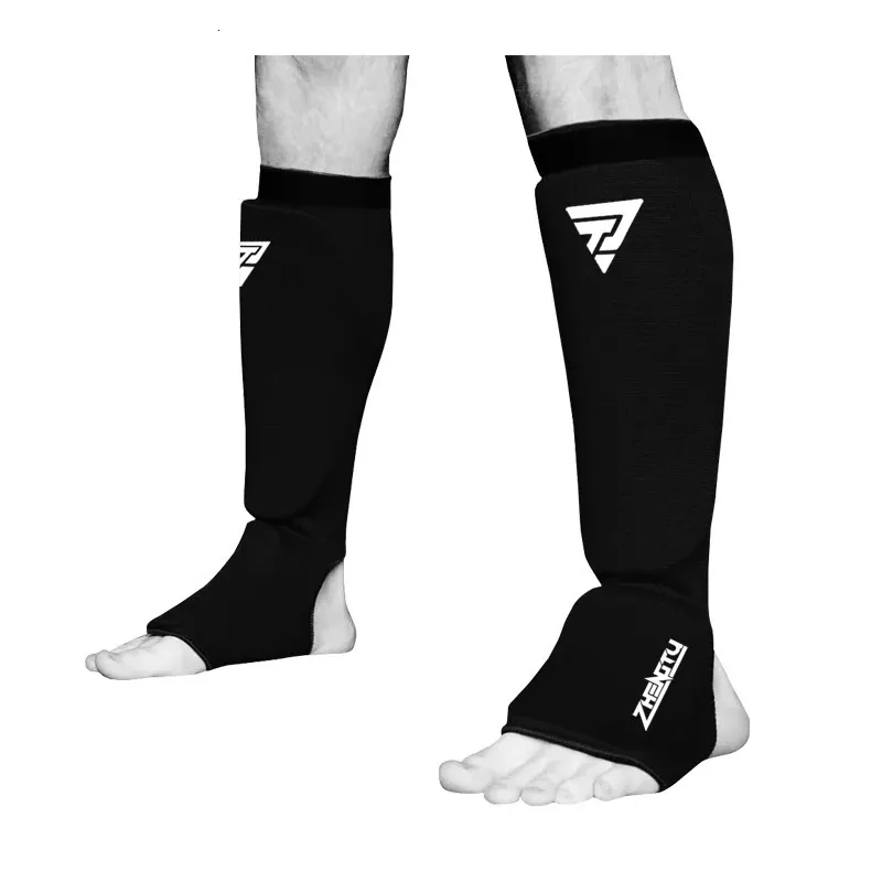 Caneleiras de boxe de algodão MMA Instep Ankle Protector Proteção para os pés TKD Kickboxing Pad Muaythai Training Leg Support Protetores 240318