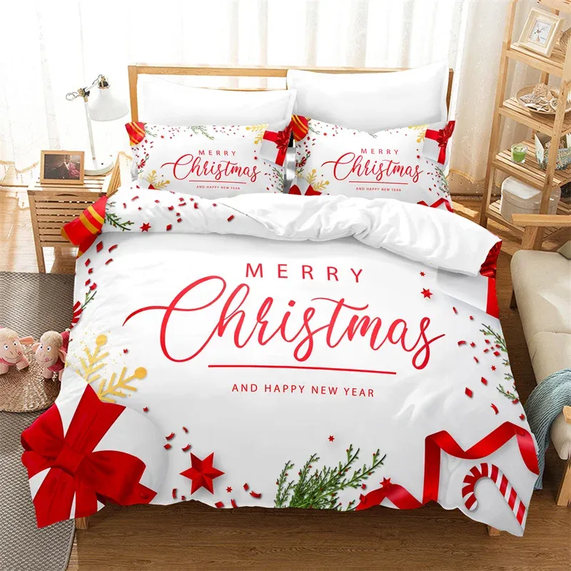 Set god jul sängkläder set barn täcke omslag set mode quilt cover pojkar och flickor julväst täcker sängkläder set ren gardiner