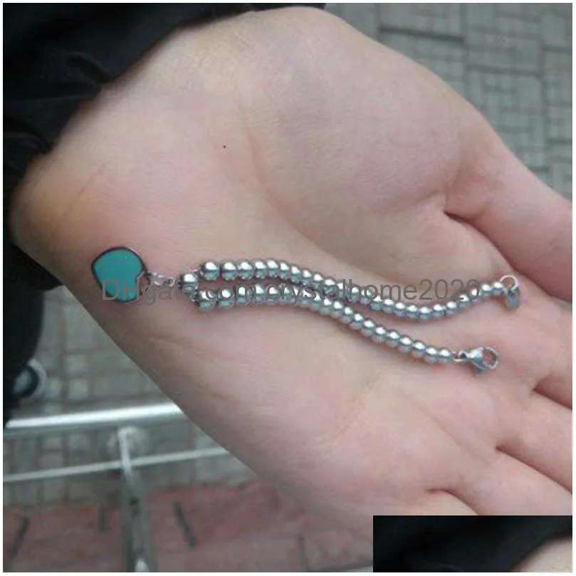 Heart Beaded Bracelet Women Couple Stainless Steel Strands Chain Gifts For Girlfriend Accessories Wholesale Drop Delivery Dh8Ro