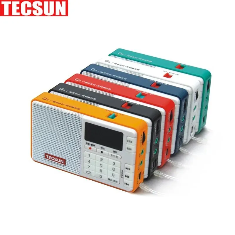 Radio Radio stéréo FM originale TECSUN Q3 avec enregistreur REC carte TF lecteur MP3 haut-parleur USB Radio FM