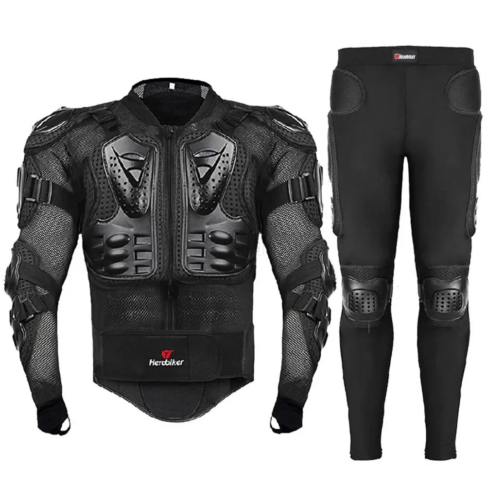 Motorradjacke Herren Motorrad Rüstung Ganzkörper Motocross Racing Moto Jacke Reiten Motorrad Schutz Größe S-5XL 240227