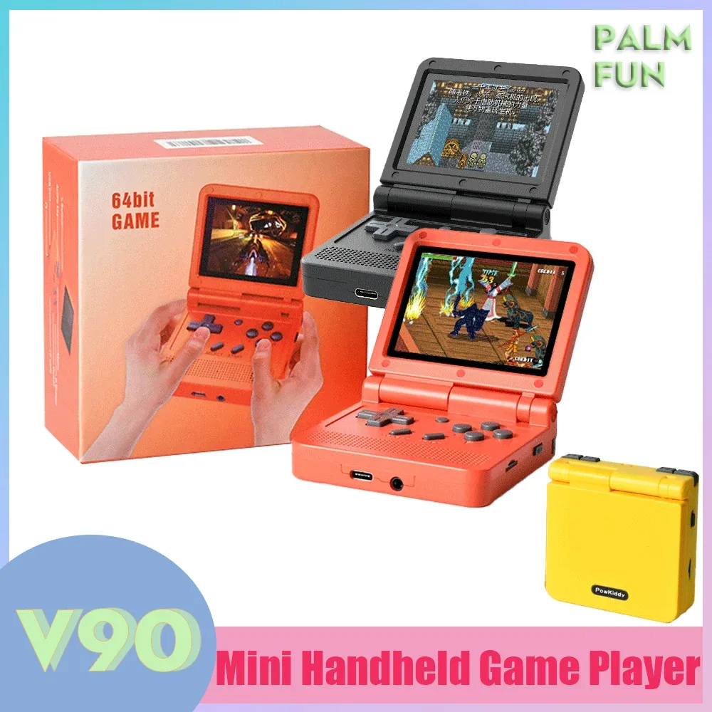 Jogadores Powkiddy V90 Handheld Game Console 3.0 Polegada IPS Tela