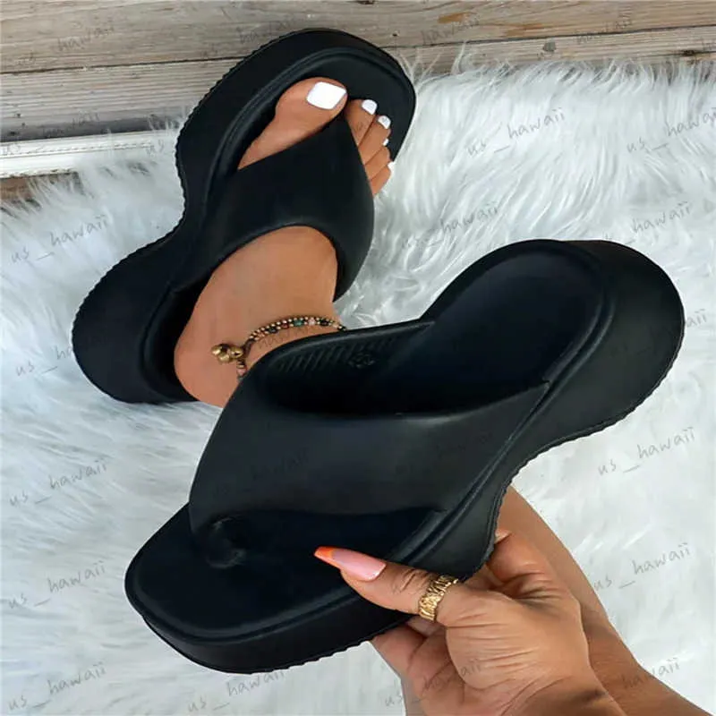 Sandals 2023 New Thick Bottom Women Summer Slippers Wedge Casual Open Toe Sandals Bathroom Ladies Flip Flops Beach Shoes T240302