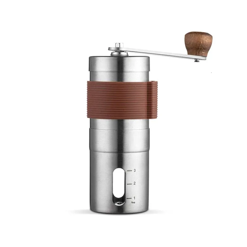 محمولة Mini Manual Coffee Grinder Stainless Steel Stailsable Core Beans Machine Machine Accessories 240223