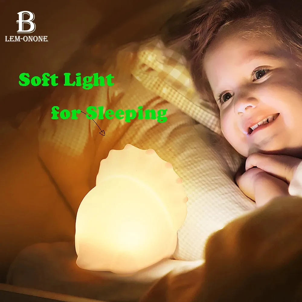 LED dessin animé cornes dinosaure veilleuses USB charge silicone tapotement lumière chevet décor atmosphère lampe pour enfants bébé cadeaux 240227