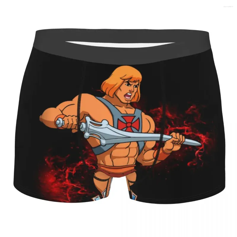 Cuecas homens ele homem mestres do universo roupa interior humor boxer briefs shorts calcinha masculino respirável plus size