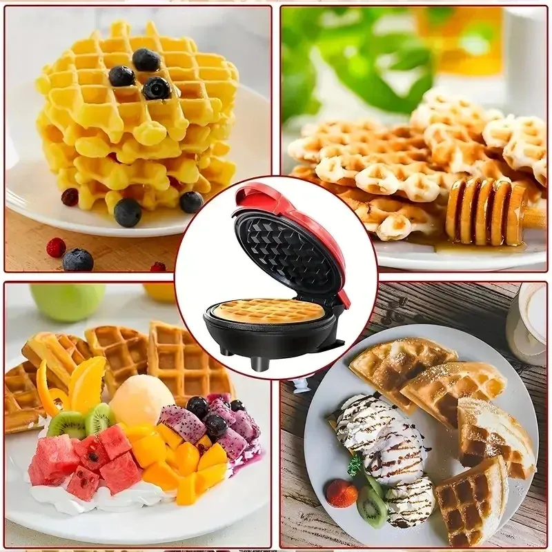 프로세서 1pcwaffle 제조업체 가정용 빵 기계, 팬케이크 기계, 미니 베이킹 케이크, 와플 머신, 샌드위치 아침 식사 기계