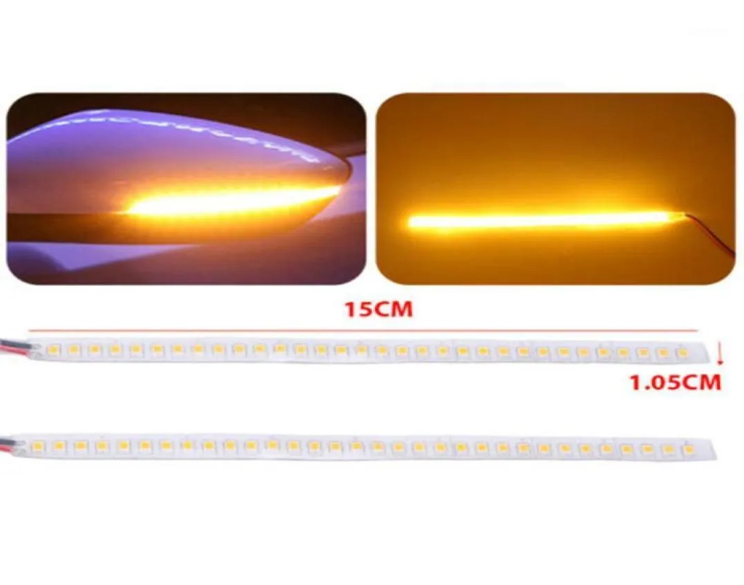 Su geçirmez araba dikiz aynası dönüş sinyali ışığı evrensel araba 15cm LED gösterge yanıp sönen şeridi lambası esnek akan ışık 11926219