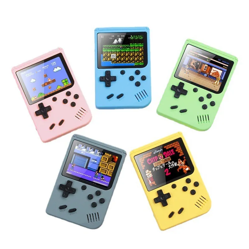 Tragbare Macaron-Handheld-Videospielspieler können 500 Arten von Spielen speichern. Retro-Spielekonsole, 3,0-Zoll-Konsole mit buntem LCD-Bildschirm und Einzelhandelsverpackung