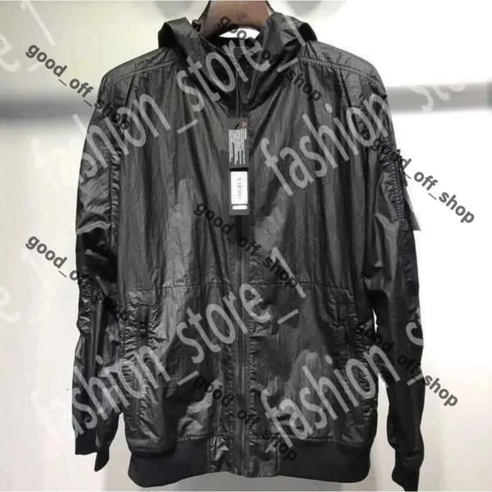 Stones Islande Designer 재킷 배지 스톤 섬 컴퍼스 재킷 셔츠 방수 금속 스킨 코트 나일론 낚시 착용 디자이너 블랙 코트 남성 패션 CP 248