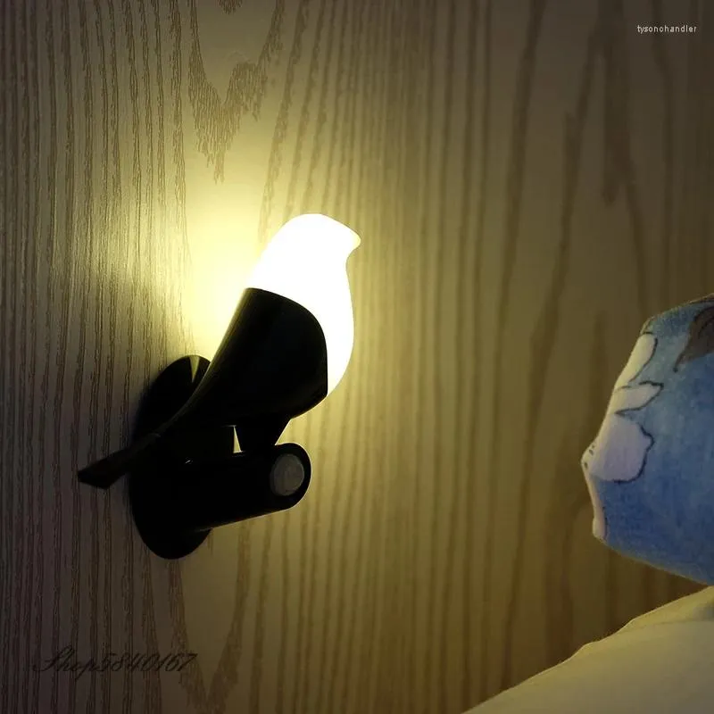Настенные светильники с датчиком движения Led Bird USB заряжаемый бра Ночник Лампа для ванной комнаты Лофт Лестничные светильники