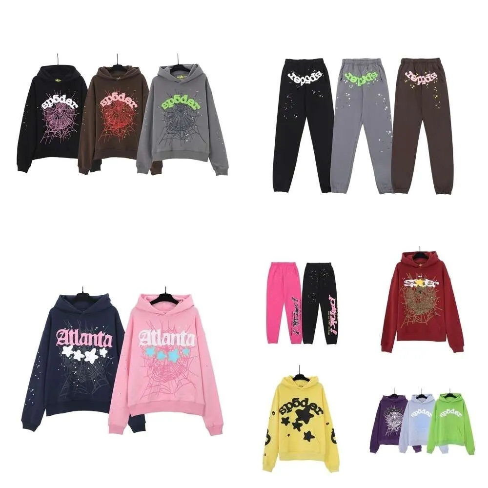 Topp 5A Spider Hoodie Mens SP5der hoodie för män Sweatshirts hoody Young Thug Angel Women Polo 555555 Purple Spider Web Hoodies Tracksuit Puff Print Pullover Pants AK