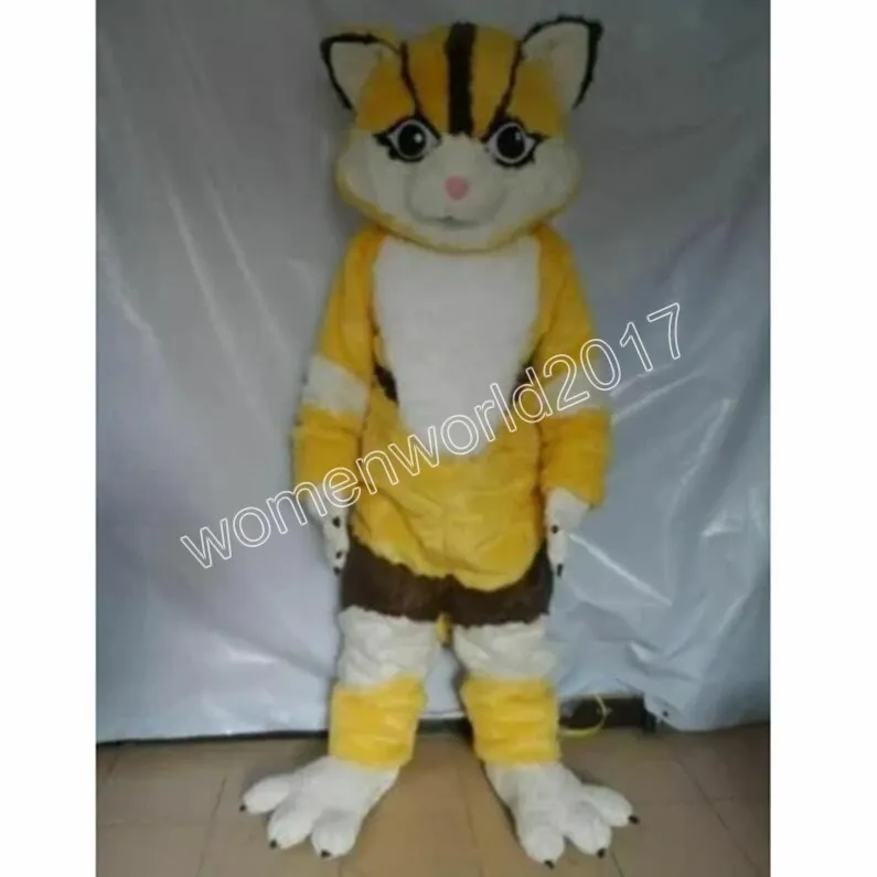 2024 Vendite calde Gatto giallo Costume della mascotte Vestito operato da carnevale Tema del fumetto Vestito operato per uomo Donna