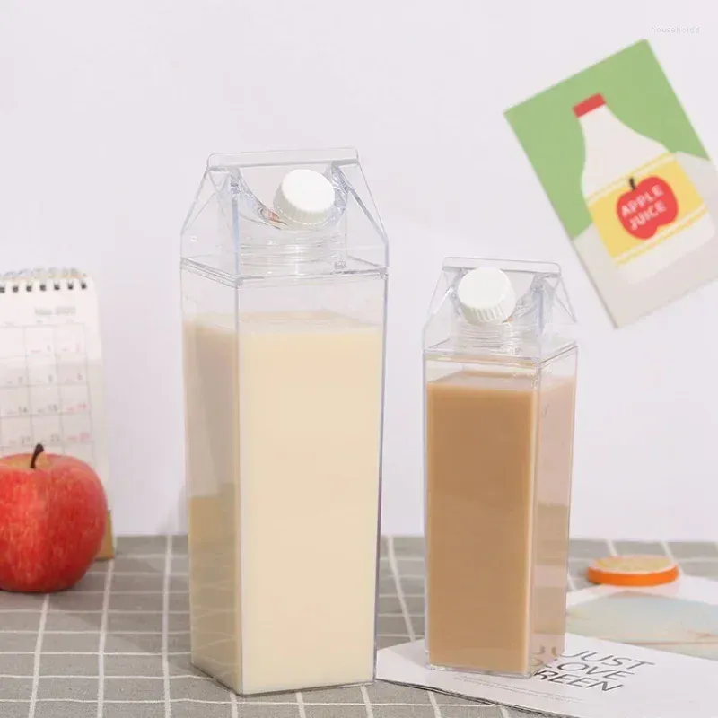 Bottiglie d'acqua Bottiglia di cartone per il latte Scatola trasparente portatile in plastica trasparente per tè succhi 500ml/1000ml