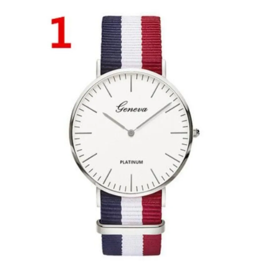 Män kvinnor tittar på 40mm kvarts nylon canvas band designer titta casual xmas gåvor varumärke armbandsur unisex 1024 hög kvalitet251g