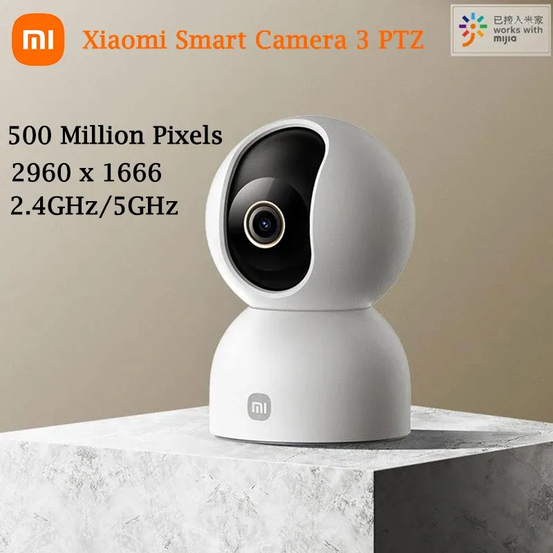 Xiaomi Akıllı Kamera 3 PTZ AI Tespit 500 milyon piksel Bebek Monitörü Gece Video Webcam Ev Güvenlik İşi Mijia Uygulaması