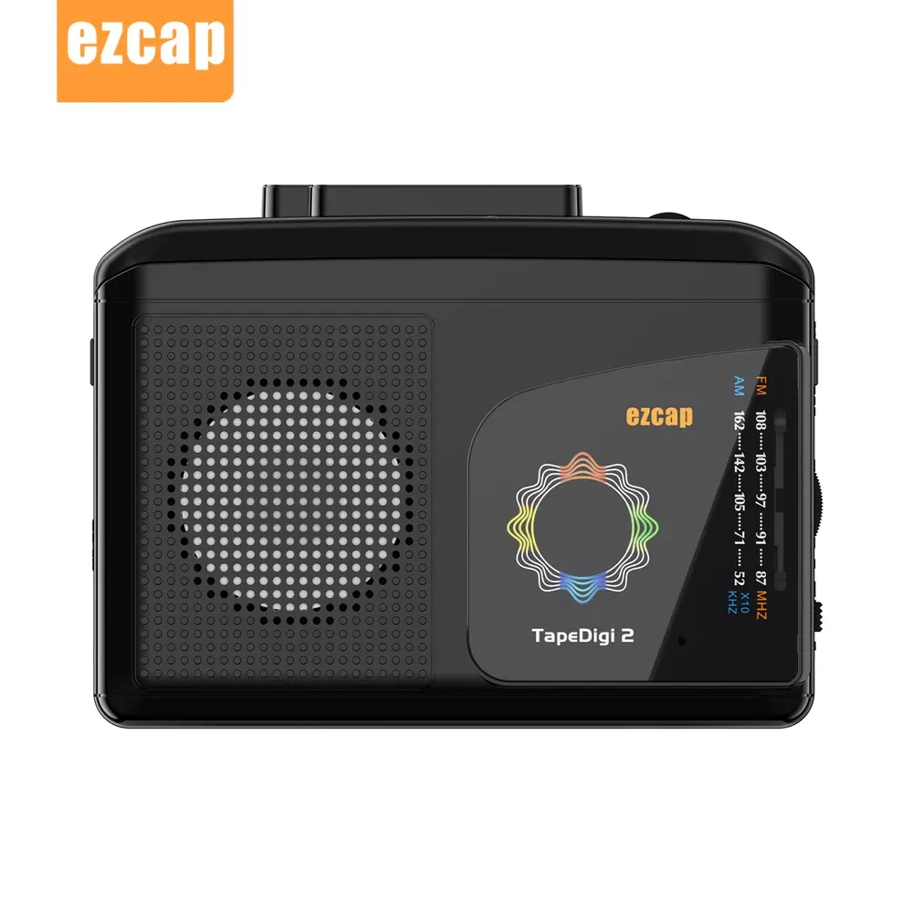 Radio EZCAP246 Portable AM ​​FM Radio Cassette Tape Player Buildin Högtalare med hörlurar Jack Cassette Tapetomp3 -omvandlare till PC
