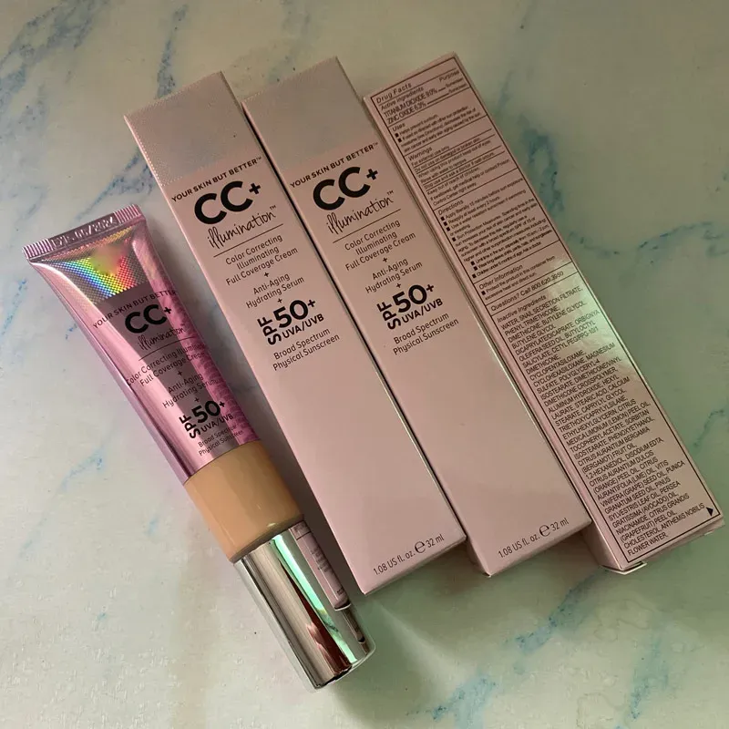 Creams Face Concealer Shimmer Cc+ Cream Illumination Spf 50+ Blemish Corrector Skin Makeup Base Makeup 32ml