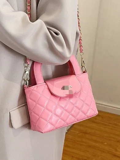 Enkel handväska rombkedja kvinnors väska koreansk mode axel messenger väska små fyrkantiga väskor