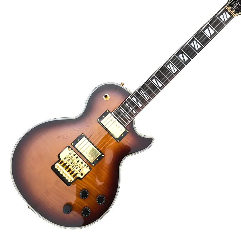 Custom Shop, Made in China, LP Custom Hoge Kwaliteit Elektrische Gitaar, Dubbele Tremolo Brug, Gouden Hardware, gratis Verzending