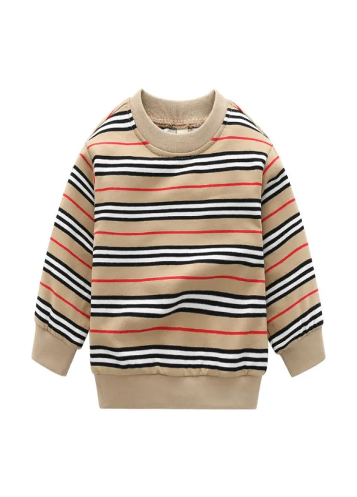 Nouveau hiver automne enfants vêtements unisexe coton laine tricoté rayé pull à manches longues bébé garçon fille veste t-shirt 16 ans7647576