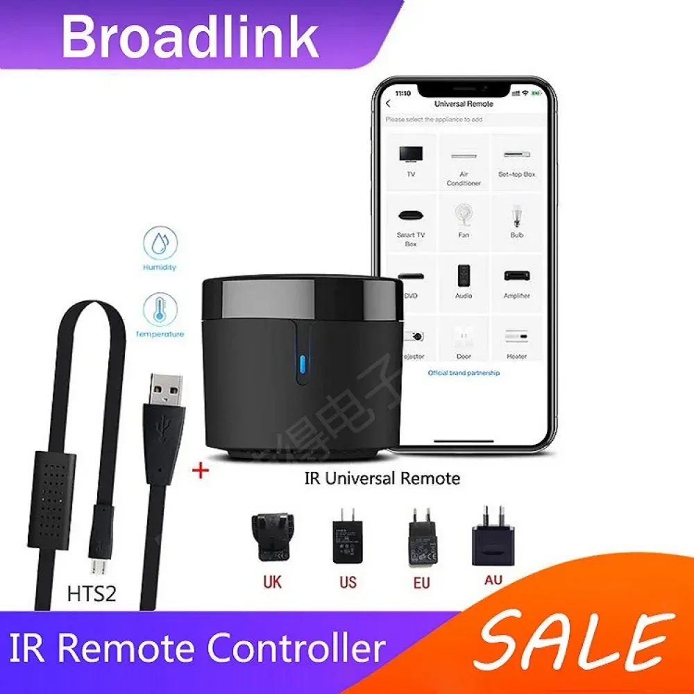 Contrôle Broadlink RM4mini + HTS capteur d'humidité de la température WiFi télécommande IR pour climatisation décodeur TV fonctionne avec Alexa