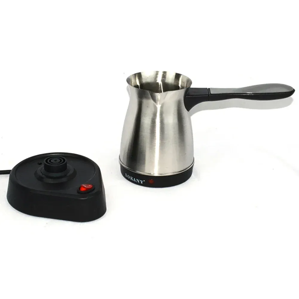 Tools 2023 New 220V 5 Cup Electric Turkish Greek Coffee Maker Stainless Steel Machine Moka Pot Stainless Steel Domestic Coffee Machine