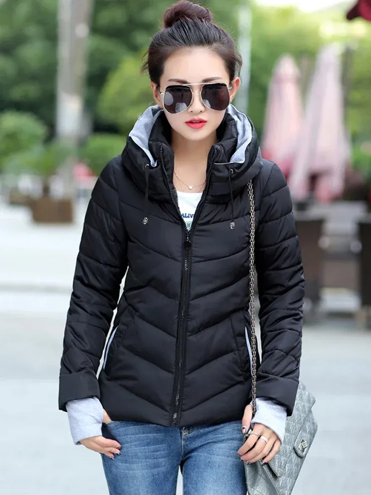 Parkas 2022 Hot Sale Down Cotton Darm Dark Jacket Women Big Size Fansh Fashion Design Work Wear Winter Winter Coat Cheap بالجملة