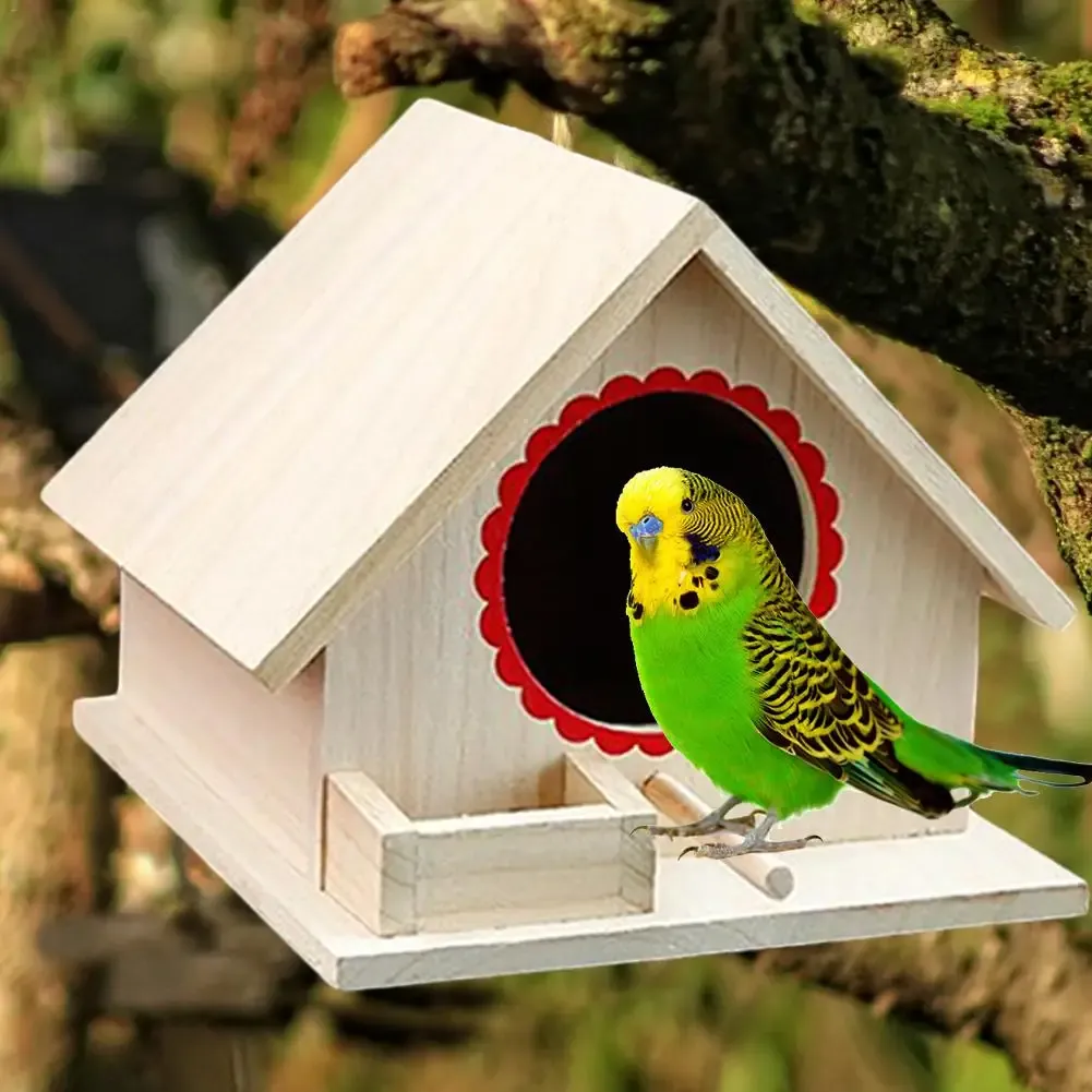 Nids bois oiseaux nichoir nouveau bricolage petit jardin extérieur perroquet calopsitte hirondelles nid en bois maison d'oiseau