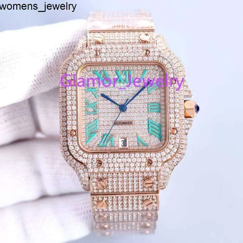 고급 Moissanite Diamond Watch 아이스 아웃 시계 디자이너 Mens Watcher Men Watch 고품질 Montre Automatic Movement Watches Orologio. Montre de Luxe I40 뱅글