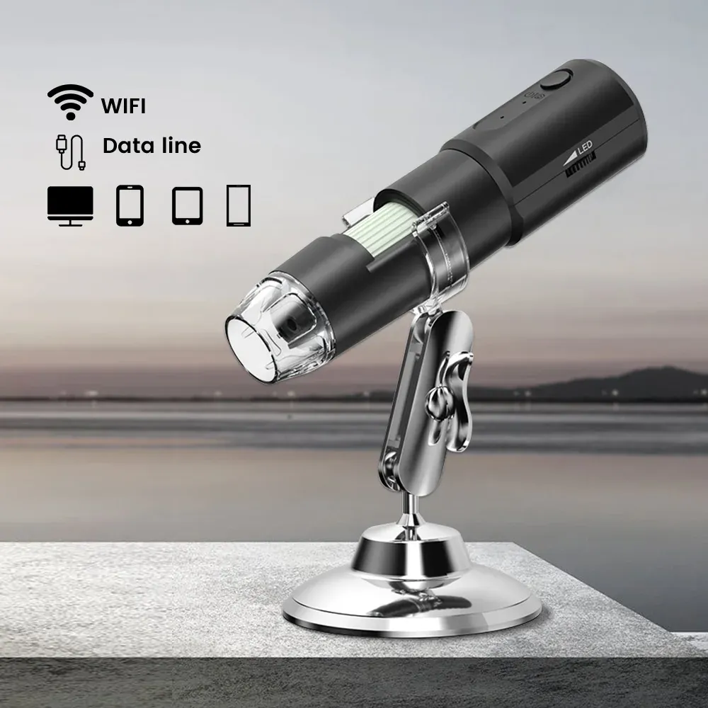 Analisador portátil 1000x wifi usb microscópio digital ampliação microscópio biológico analisador de pele detector de pele inspeção do couro cabeludo